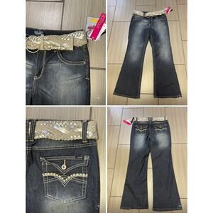 y2k grunge streetwear Angels bootcut jeans 14 high rise dark wash deadstock